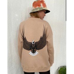 Kartal baskılı sweat