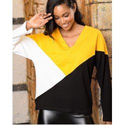 Renk geçişli blok sweat