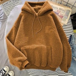 Kapşonlu peluş sweat Kapşonlu peluş sweat