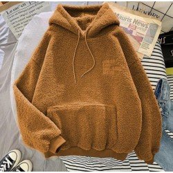 Kapşonlu peluş sweat Kapşonlu peluş sweat