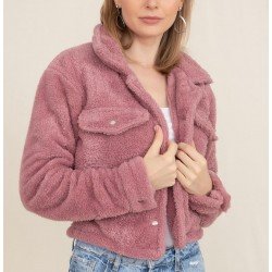 Pudra cepli peluş ceket