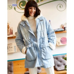 Yaka ve iç peluş jean mont Yaka ve iç peluş jean mont