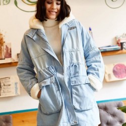 Yaka ve iç peluş jean mont Yaka ve iç peluş jean mont