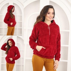 Fermuarlı Peluş Sweat Fermuarlı Peluş Sweat