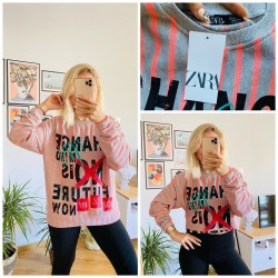 ZRA MODEL HANGE YAZILI PEMBE SWEAT ZRA MODEL HANGE YAZILI PEMBE SWEAT
