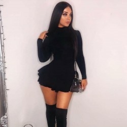 Boğazlı kat detay kiloş elbise Boğazlı kat detay kiloş elbise