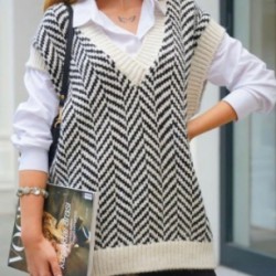 Çizgi detay triko süveter Çizgi detay triko süveter