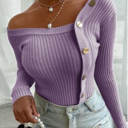 Düğme detay triko bluz Düğme detay triko bluz