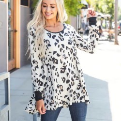 Leopar desen salaş bluz