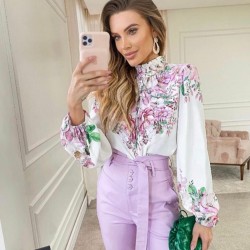 Çiçek desen hakim yaka gömlek Çiçek desen hakim yaka gömlek