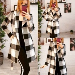 Ekose model uzun ceket Ekose model uzun ceket