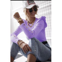 Fırfır detay düğmeli bluz