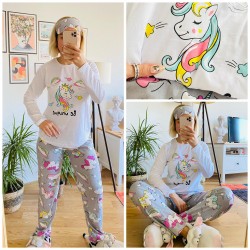 Unicorn desenli pijama takımı Unicorn desenli pijama takımı
