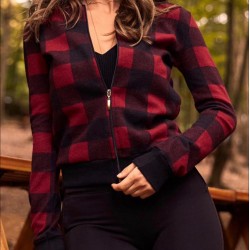 Kırmızı ekose bomber ceket Kırmızı ekose bomber ceket