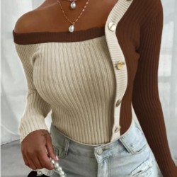 Düğme detay tasarım triko bluz Düğme detay tasarım triko bluz