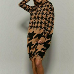 Kapşon detay triko elbise Kapşon detay triko elbise