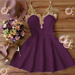 Yaka dantel tasarım elbise