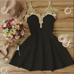 Yaka dantel tasarım elbise