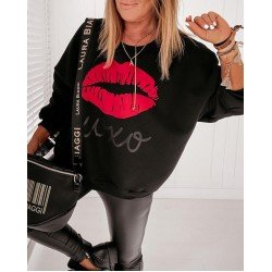 Dudak baskılı xoxo sweat Dudak baskılı xoxo sweat