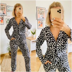 PUANTİYELİ SİYAH PİJAMA TAKIMI PUANTİYELİ SİYAH PİJAMA TAKIMI