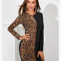 Leopar ve siyah desenli elbise Leopar ve siyah desenli elbise