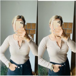 Kaşkorse Düğmeli Bluz Kaşkorse Düğmeli Bluz