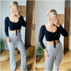 ÇİZGİLİ İSPANYOL PAÇA PANTOLON  ÇİZGİLİ İSPANYOL PAÇA PANTOLON