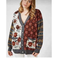 Etnik desen çiçekli hırka