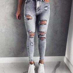Yırtma detay tasarım jean pantolon Yırtma detay tasarım jean pantolon