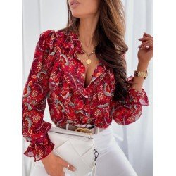 Çiçek desenli tasarım gömlek