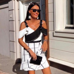 Askı Detaylı Dakron Kumaş Elbise