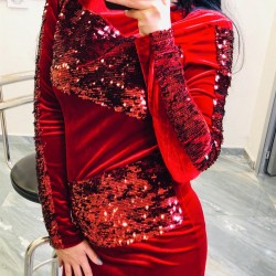 Asos Kadife Payetli Elbise