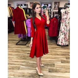 Atlas kumaş midiboy elbise