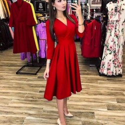 Atlas kumaş midiboy elbise Atlas kumaş midiboy elbise