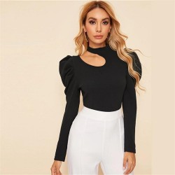 Balon kol degaje detay bluz