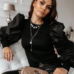 Balon kol tasarım bluz