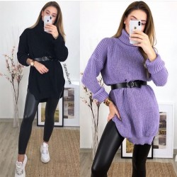 Boğazlı Salaş Triko Tunik Boğazlı Salaş Triko Tunik