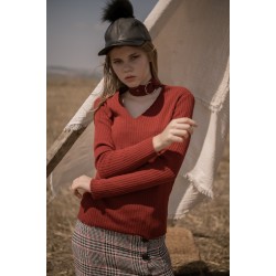 Boyun kemerli triko kazak