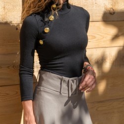 Çapraz düğmeli akrelik bluz