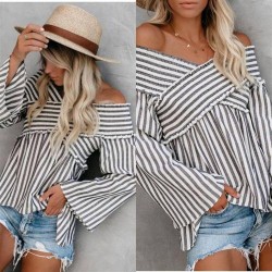 Çizgili Çapraz Bluz Çizgili Çapraz Bluz