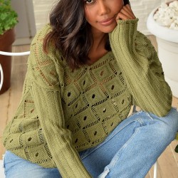 Delikli İspanyol Kol Triko Bluz Delikli İspanyol Kol Triko Bluz