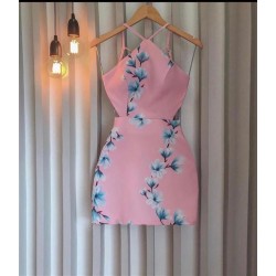 Dijital çiçek baskı elbise