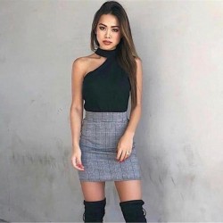 Ekose etek bluz takım