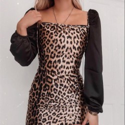 Full compact leopar desenli elbise Full compact leopar desenli elbise