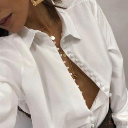 Full düğmeli crep gömlek Full düğmeli crep gömlek