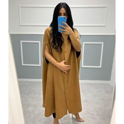 Full Düğmeli Uzun Panço