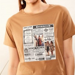 Gazete baskılı tshirt