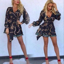 Gcc zincir detay mini elbise