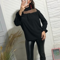 Hakim yaka puanlı bluz