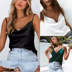 İnce askı saten bluz İnce askı saten bluz